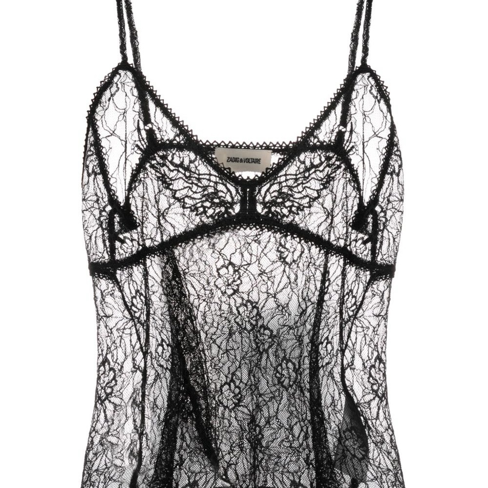Zadig & Voltaire Lyzig sheer lace cami